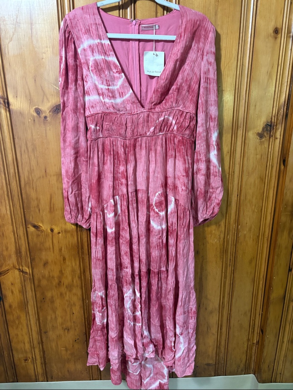 NEW! Skylar Rose Pink Tie Dye Boho High Low Dress - Size Large
